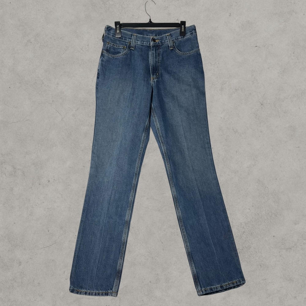 Carhartt Mens Relaxed Fit Straight Leg Jeans Blue Denim BD1483-M 31x32